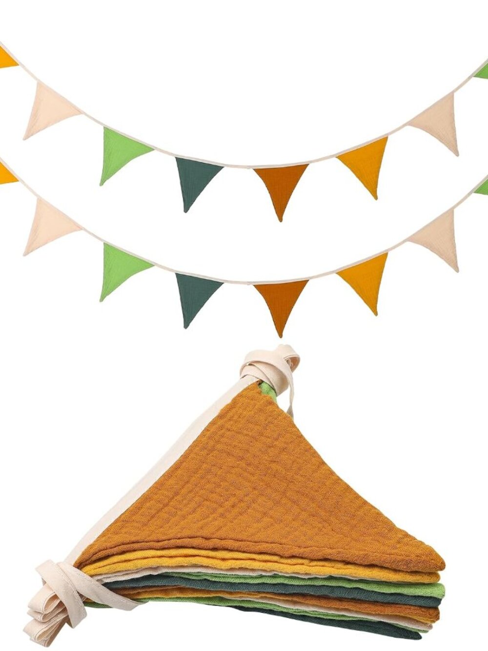 2 Pcs Pennant Banner Flags Nursery Garland Triangle, Retro Forest